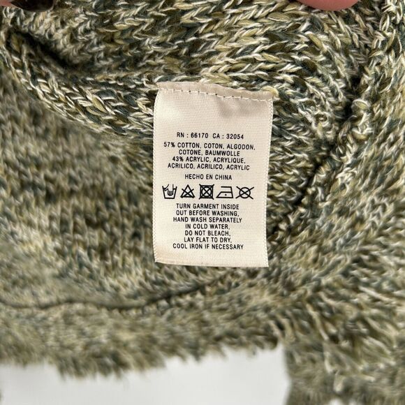 ANTHROPOLOGIE Angel Of The North Green Knit Fringe Boho Cardigan Sweater Small - Picture 7 of 7